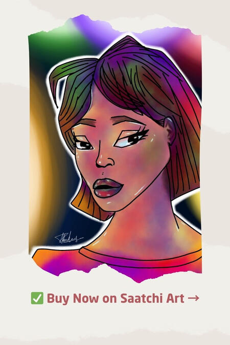 Chromatic Gaze – bold digital portrait in vibrant colors by Nabal K Pande